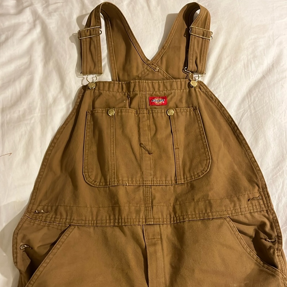 Dickies Classic Bib Overalls (32x32, Rinsed Brown Duck)